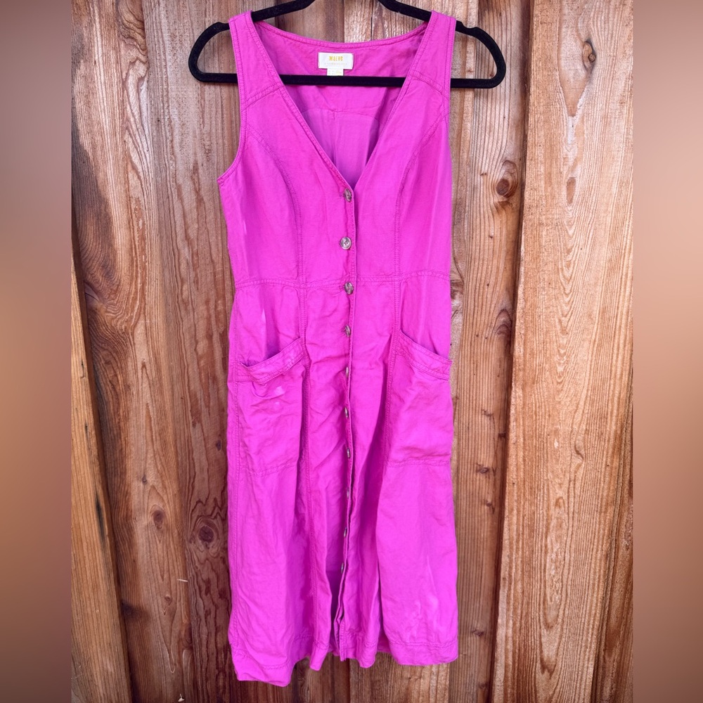 Pink Button-Down Sleeveless Maeve Dress